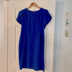 Calvin Klein Royal Blue Office Work Dress Pretty Sleeve and mid Calf Length sz14